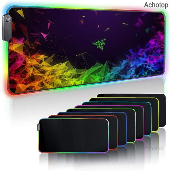 

mouse pads & wrist rests razer gaming rgb large pad gamer big mat computer led backlight keyboard play for csgo anime desk tapis souris