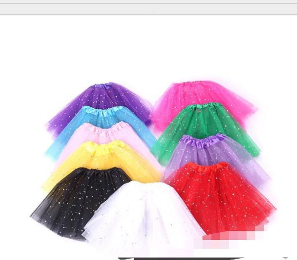 2021 Ragazze Tutu Gonne Abbigliamento per bambini Stelle Glitter Balletti Fantasia Pettiskirt Paillettes Stage Dancewear Costume Estate Tulle Principessa Mini abito