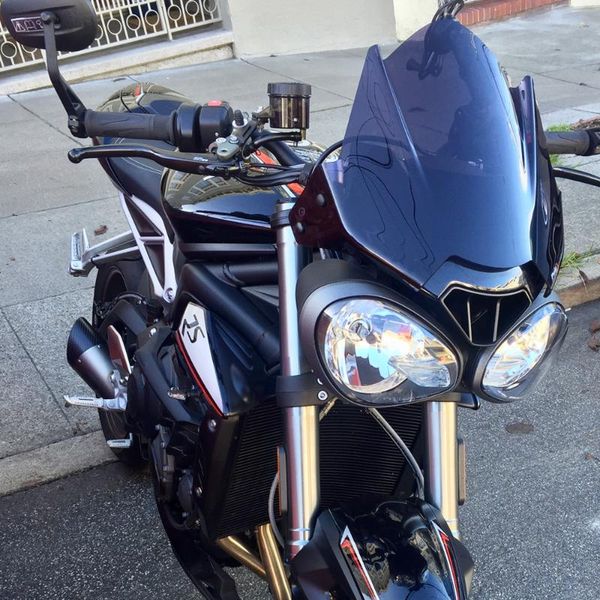 

motorcycle windshield windscreen for street triple 765 2021-2021 speed 1050 r s wind deflector double bubble