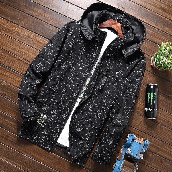 

men's jackets 170 kg (bust 158cm)big yards men jacket male spring and autumn thin style coat loose hooded zipper clothes, Black;brown