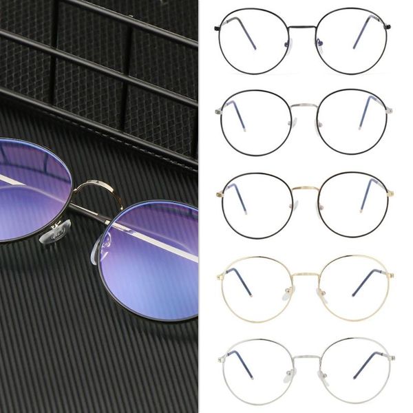 

sunglasses fashion round computer vintage ultra light frame metal glasses eyeglasses protection anti-blue, White;black