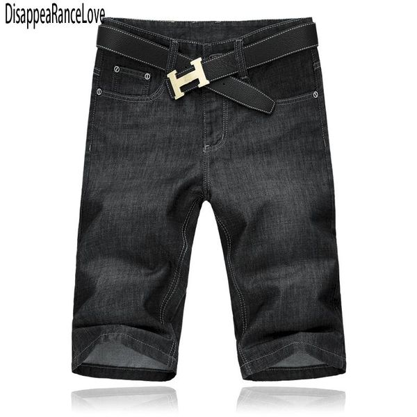 

men's jeans 2021 summer denim shorts classic black blue thin section fashion slim business casual male brand