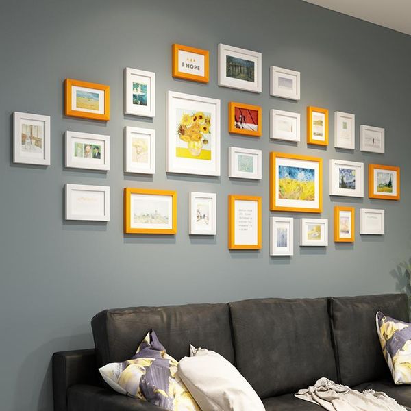 

frames multi-frame po wall combination home decoration living room background set 26 pieces hanging picture frame layout