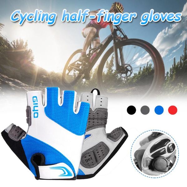 

cycling gloves half finger biking anti-slip anti-sweat breathable anti- sports bike outdoor riding -absorbing, Black