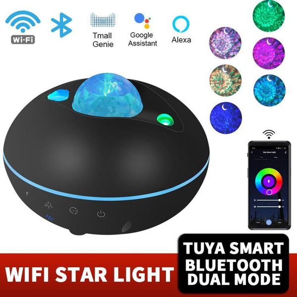 

smart home control tuya star projector wifi laser starry sky waving night light led colorful app wireless with alexa google assistant