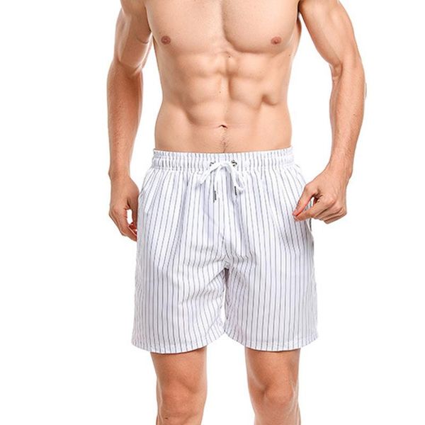 

white stripes men beach shorts male swimming swim trunks summer swimwear gym sports surf swimsuit men's, White;black
