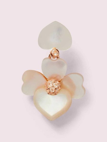 

stud style elegant white shell flower earrings, Golden;silver