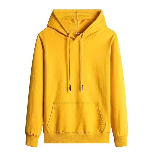 

sweater men's autumn new youth hooded solid color sweater fashion brand and wo pure cotton leisure long sleeve coat, Black