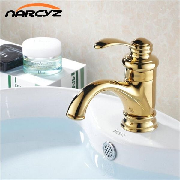 

bathroom sink faucets golden brass vanity single handle basin faucet for bathtub waterfall bath shower kitchen 7203k1