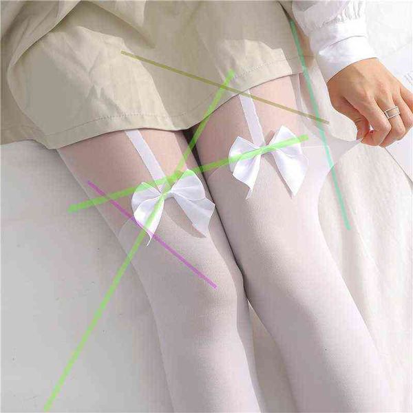

socks white bow knee socks i silk jk ita stockings summer thin, Red;black
