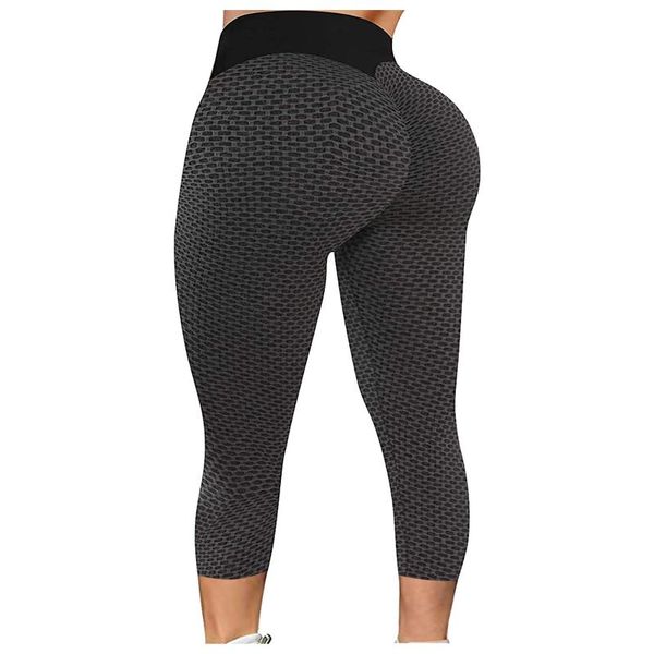 

women's leggings women high waist fitness female workout push up cropped legging fashion bodybuilding pants ladies sport pantalones, Black