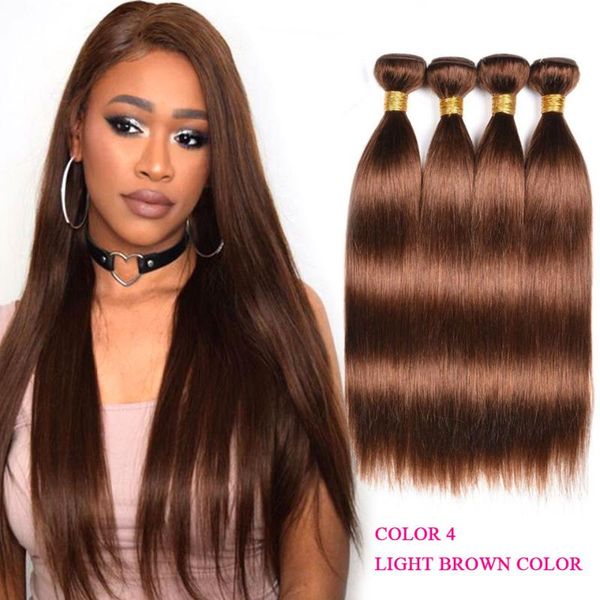 

human hair bulks straight bundles brazilian weave 100% remy light brown 4 dark 2 extension, Black