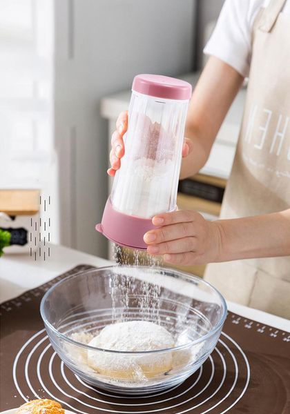 

baking & pastry tools rotatable flour sifter creative handheld sieve sugar powder cocoa coffee shaker with cover bakeware tool
