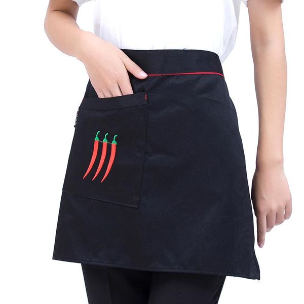 

aprons housewife polyester waist apron cooking anti dirt kitchen restaurant baking short bar waitress chef home farmhouse service staff