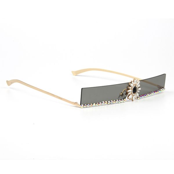 

highend accessories pink trendy diamond shad women rimls sun glass sunglass with rhintone, Black