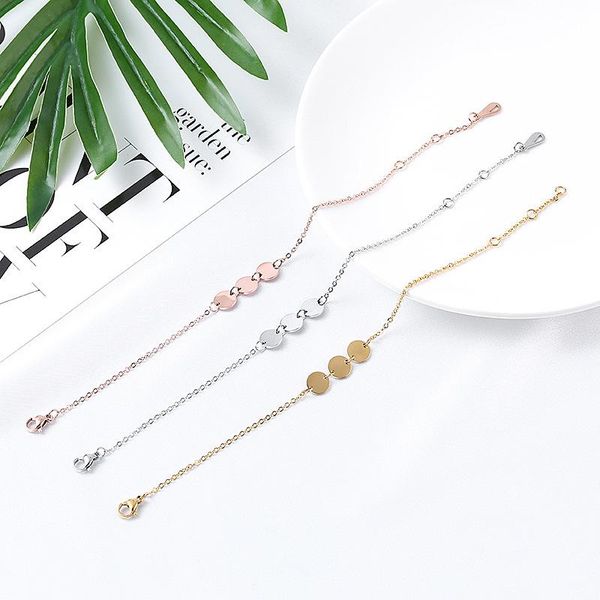 

anklets ustar stainless steel anklet bracelet adjustable chain round for women foot jewelry summer sandals no fading, Red;blue
