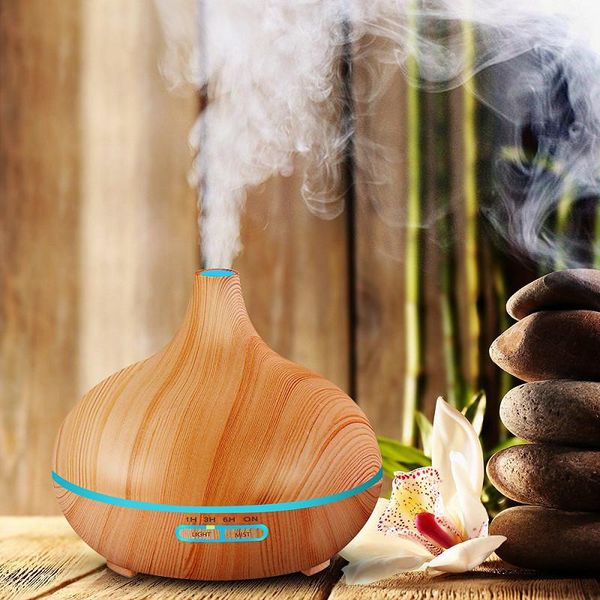 

550ml wood essential oil diffuser ultrasonic usb humidifier with 7 color led lights remote control office home difusor humidifiers