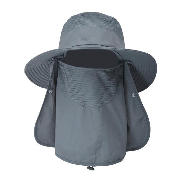 

outdoor hats fishing suns anti uv protection face neck flap sun cap headband rain hat foldable windproof for hiking, Black;white