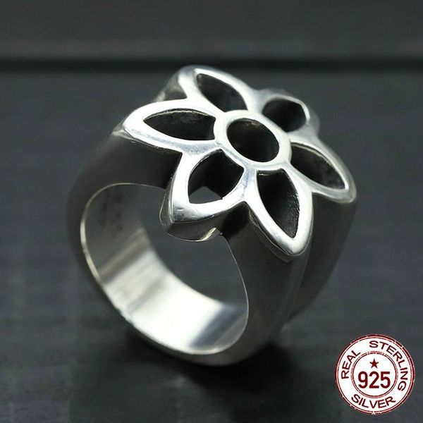 

cluster rings 100% s925 sterling silver ring personality fashion classic shape eternal retro punk style hollow cherry 2021 gift to send, Golden;silver