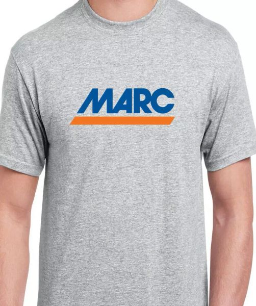 

Marc Logo T-shirt Maryland Area Regional Commuter Rail Train Transportation Tee, White;black