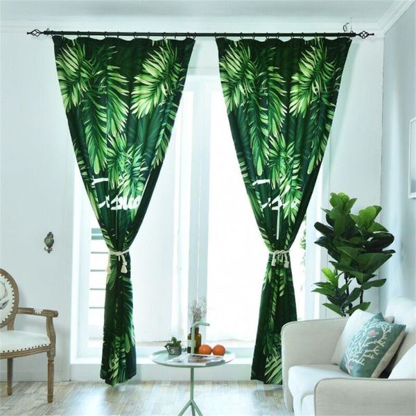 

blinds tropical rainforest leaves sheer curtain tulle window treatment voile drape valance 1 panel fabric for living room a30