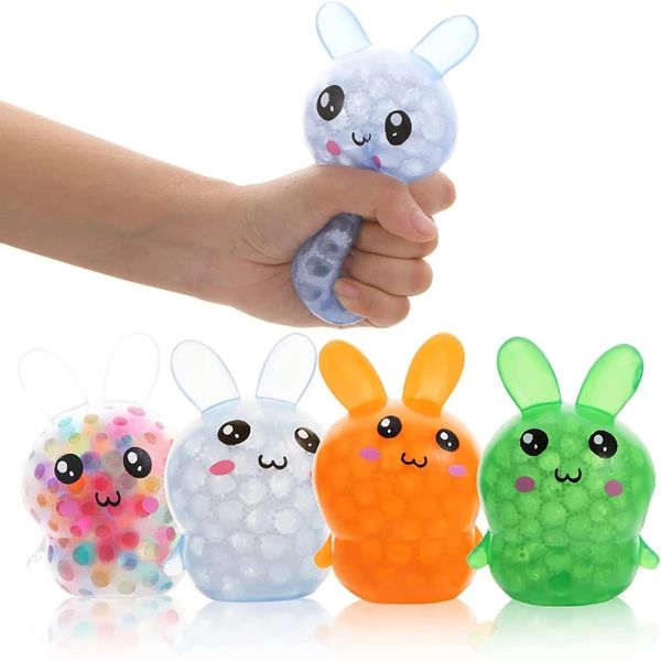 Beads de água colorido coelhos bola espremer fidegante brinquedos antistress stress relevo squishy stressball para crianças adultos