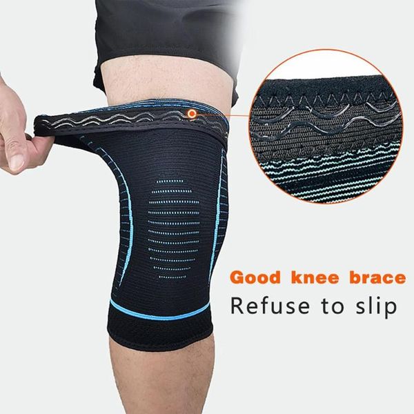 

knee pad training elastic knitted brace support compression sleeves for sports pain relief recovery sportswear elbow & pads, Black;gray