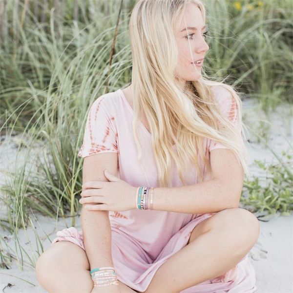 

charm bracelets rttooas summer beach tila miyuki ladies bracelet exquisite jewelry rainbow hand woven gift pulseras elastic, Golden;silver