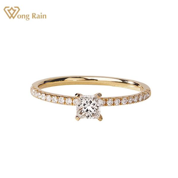 

cluster rings wong rain fashion 925 sterling silver created moissanite wedding engagement simple ring for women fine jewelry size 5-9, Golden;silver
