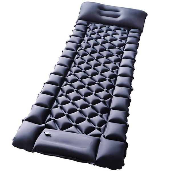 

outdoor pads easy inflatable with built-in foot pump camping mat sleeping pad bed