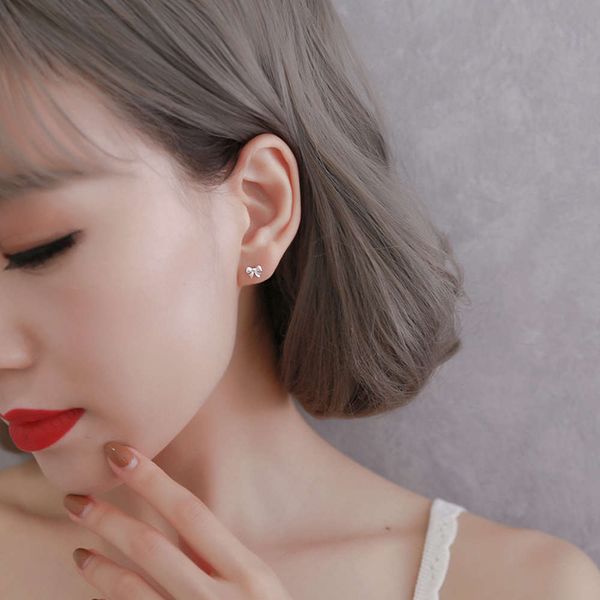 

s925 silver simple style earrings collection fashion tassel female star flower clover earrings, Black