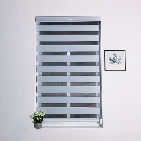 Personalizado tamanho cortinas janela cortinas blackout zebra cortinas de rolo duplo para decoração de casa 210722