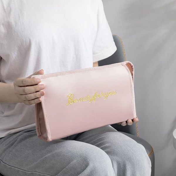 

flannel cosmetic bag korean wash storage travel women's hand bags & cases