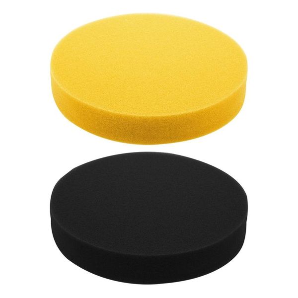 

car sponge 2 pcs 6 inch 150mm soft flat buffer polishing pad kit for auto polisher color:yellow & black