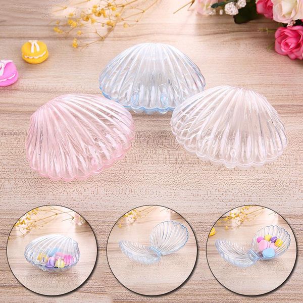 

storage boxes plastic shell shape bead gems case portable mini protection box wedding party supplies gift wrap