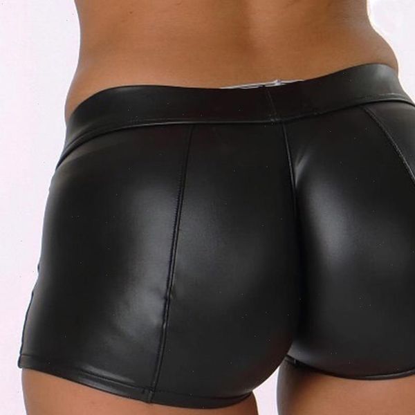 

leather shorts womens women high waist bodycon push up black short joggers sports fitness slim spodenki damskie p5, White;black