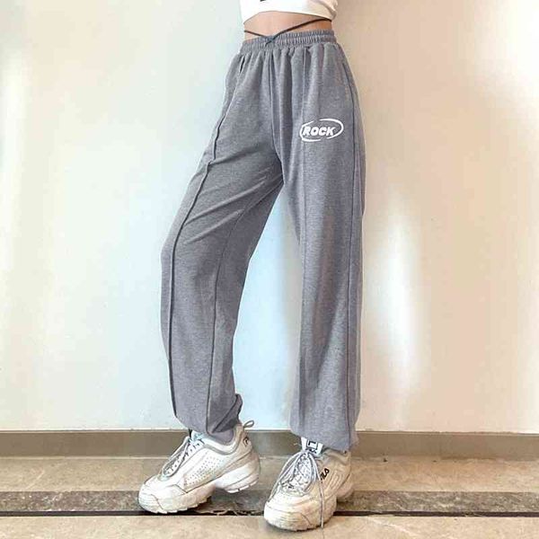 

casual pants women's summer basic bandage print letter toe binding grey bodysuit pants women's pants streetwear women 210602, Black;white