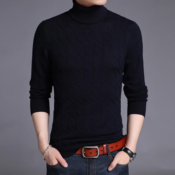 

men's sweaters 100% wool grade fashion brand knit mens turtle necks sweater pullover warm winter solid color casual jumper clothing, White;black