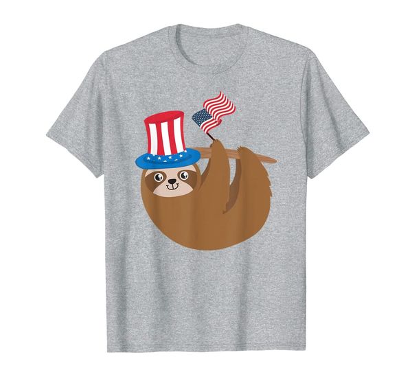 

sloth uncle sam hat 4th of july t-shirt, White;black