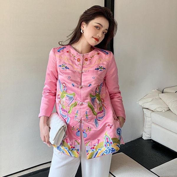 

ethnic clothing retro quilted embroidery traditional chinese for women, Red