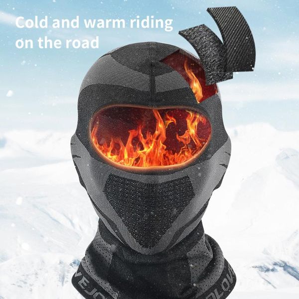 

cycling caps & masks winter motorcycle mask keep warm thermal knitting balaclava motorbike biker face windproof racing ski riding men women, Black