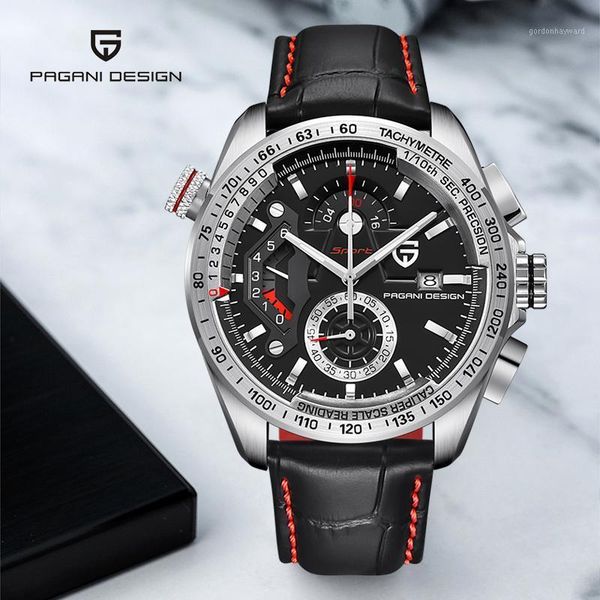 

wristwatches pagani design full stainless steel quartz men watch chronograph sport watches wrist relogio masculino, Slivery;brown