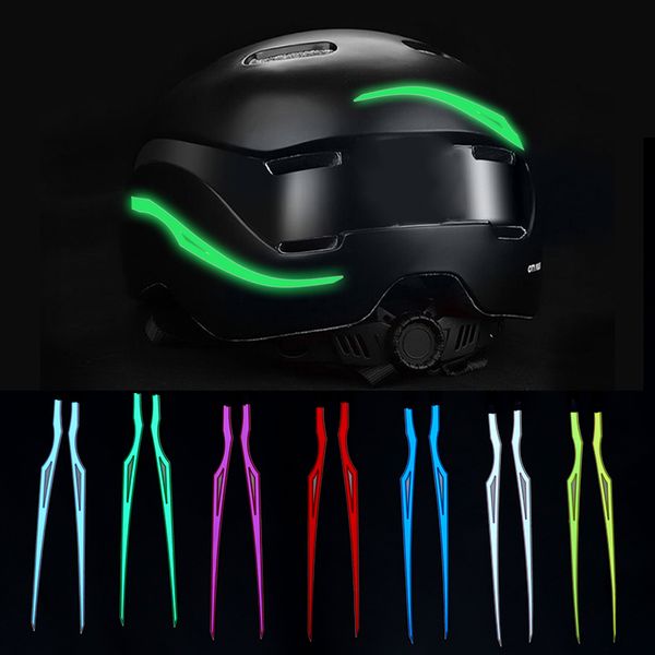 2Pcs ED Light Durable Cutable 3V Driver Impermeabile Moto Bar Segnale Sicurezza Night Riding PVC Lampeggiante Stripe Helmet Kit Adesivi Moto fai da te