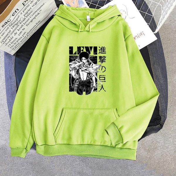 

men's hoodies & sweatshirts japanese anime attack on titan men kawaii winter autumn warm harajuku cartoon eren graphic hoody women, Black