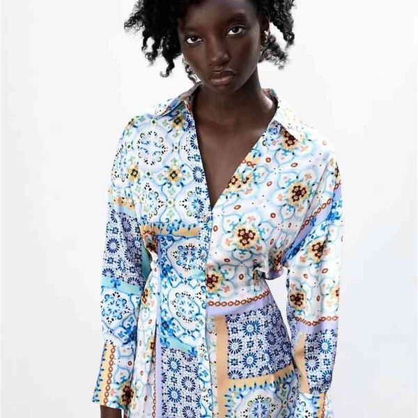 

za summer patchwork shirt print dress for women 03376467330 3376467, Black;gray