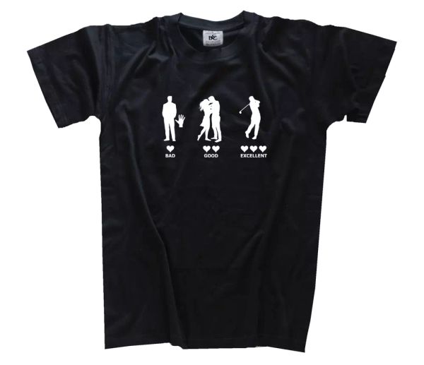 

bad good excellent golfer golfing golfer t-shirt s-xxxl, White;black
