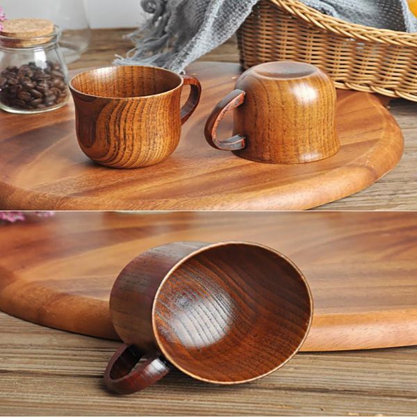 

mugs 1pc wooden big belly cups handmade characteristic natural beer tea coffee milk water cup kitchen bar drinkware drop