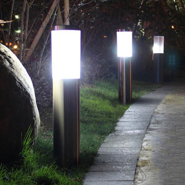 

lawn lamps e27 stainless steel lamp outdoor waterproof bollard light villa garden fence post landscape pathway pillar