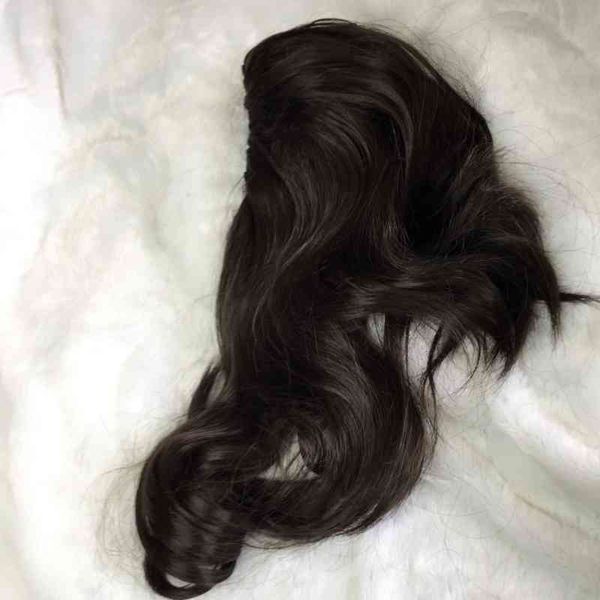 

accessories pear head horsetail long curly hair daily wig, Black;brown