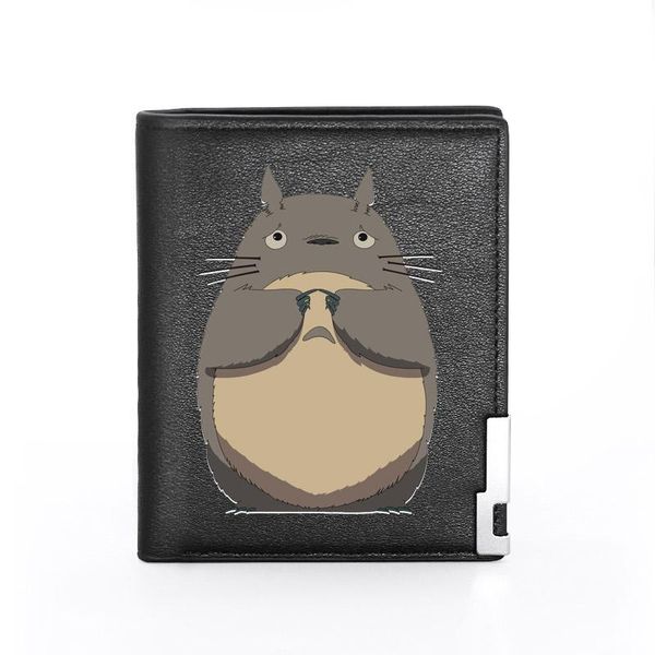 

wallets tonari no totoro printing men women leather wallet billfold slim /id holders money bag short purses, Red;black